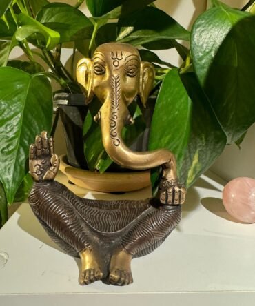 Two-Tone Brass Ganesha Statue – Symbol of Wisdom, Protection, and Serenity
